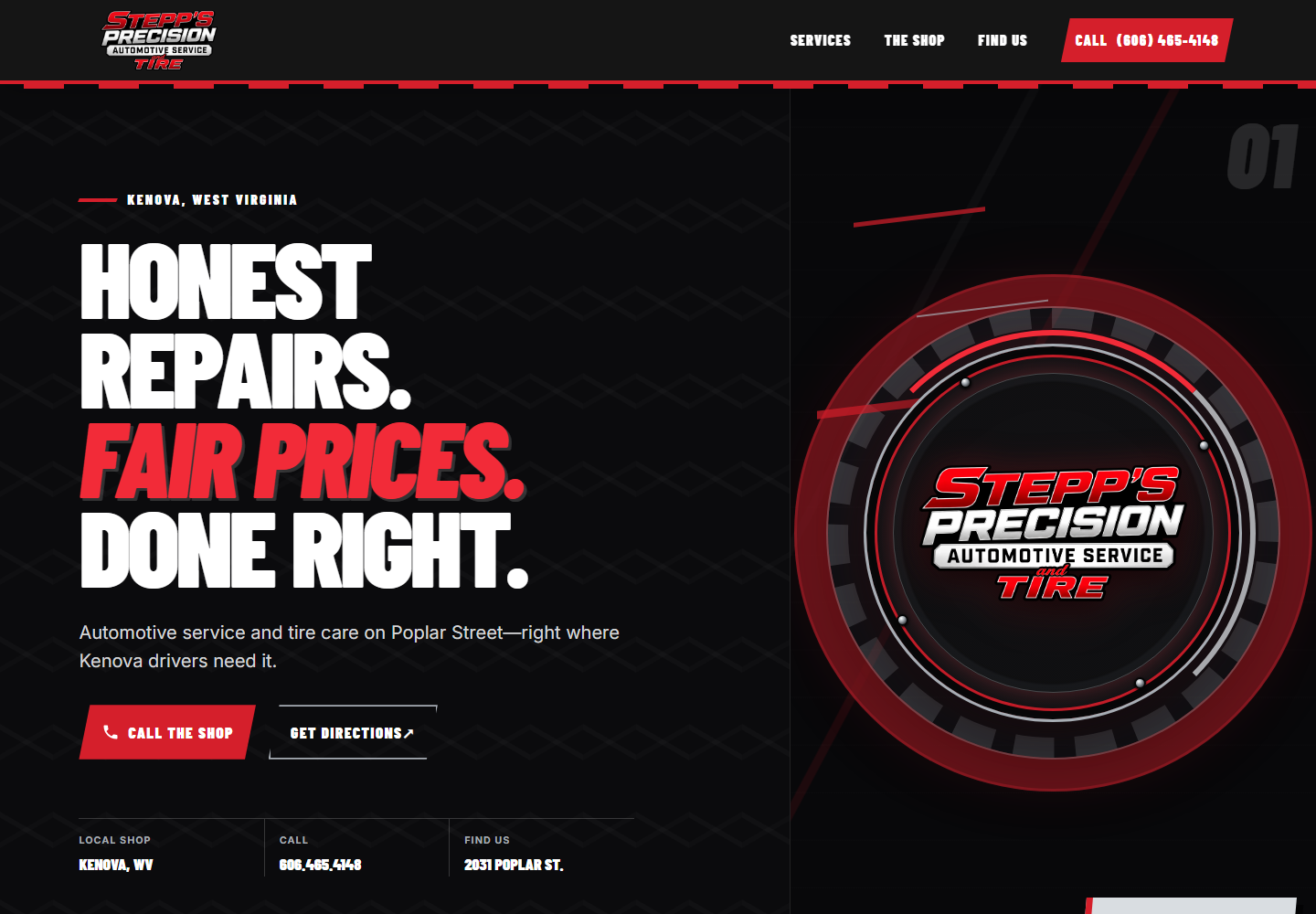 Stepp's Precision Auto website concept