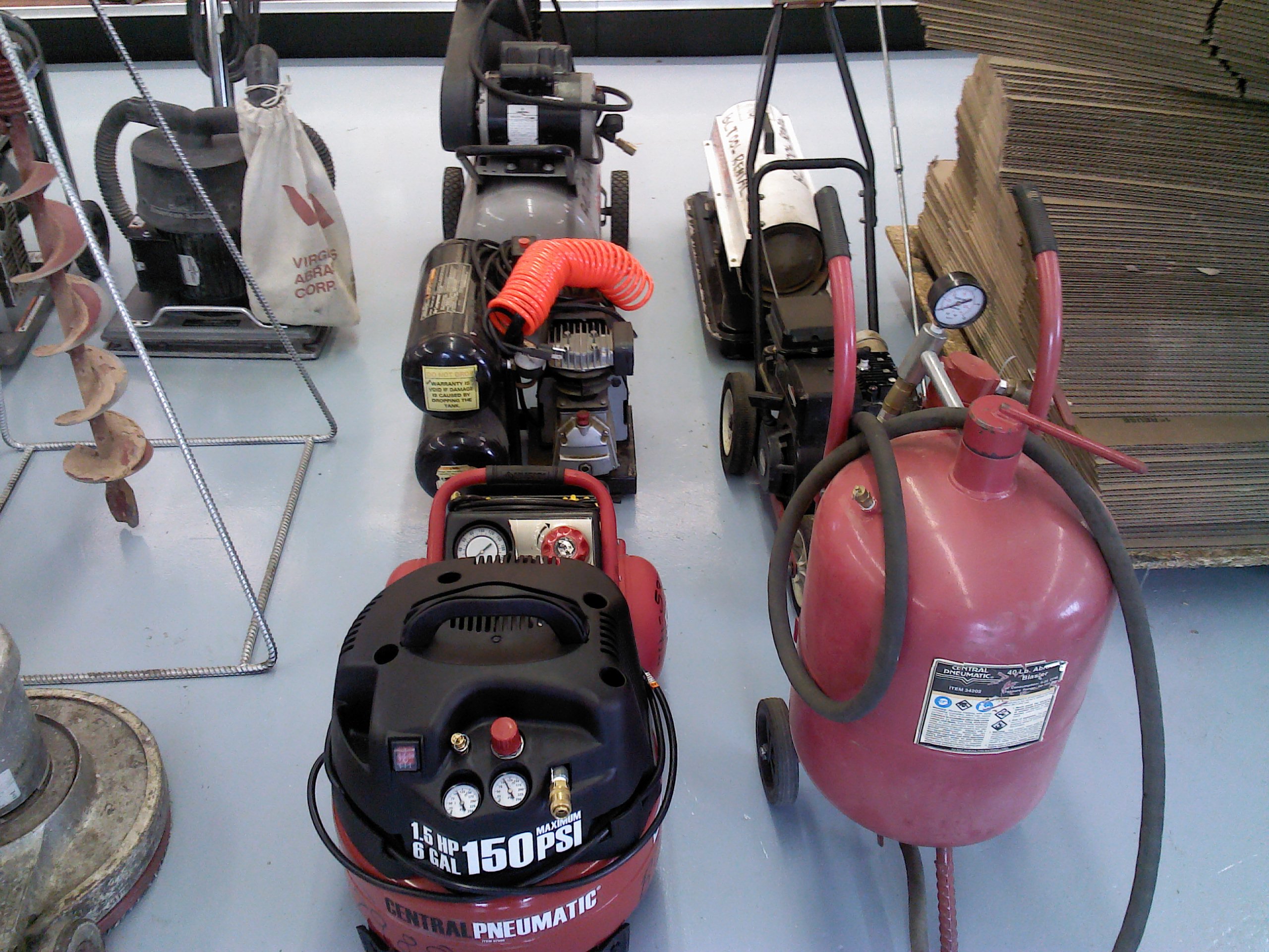 Air compressors and rental equipment inside BC Tool