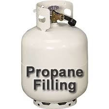 Propane cylinder representing propane filling service